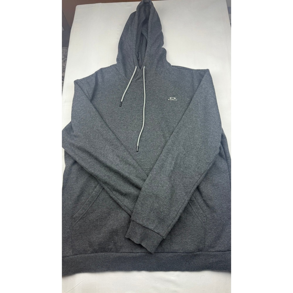 Oakley Hoodie 2XL Gray Regular Fit Pullover Fleece Sweatshirt Logo Mens